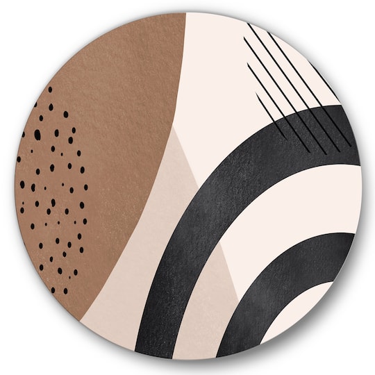 Designart - Abstract Shapes in Terracotta and Ivory Shapes III